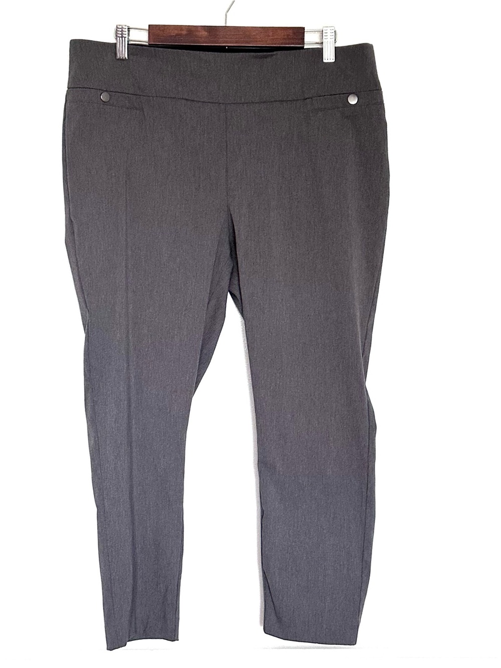 Maurices Plus Pants Women’s Size 16W Gray Elastic Waist High Rise Stretch